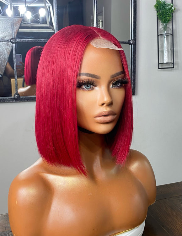 2 by 6 closure bob wig RED